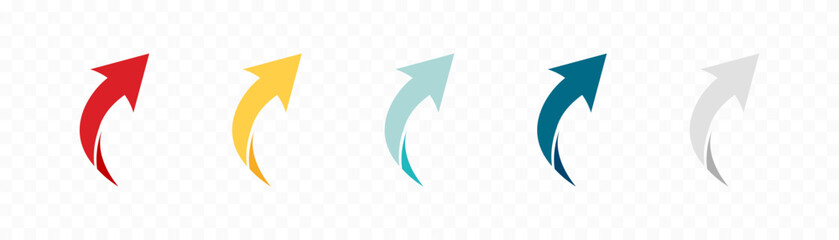Wall Mural - arrow icon set. colored arrow symbols. arrow of different types. arrow isolated vector graphic eleme
