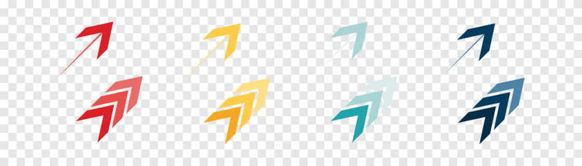Wall Mural - arrow icon set. colored arrow symbols. arrow of different types. arrow isolated vector graphic eleme