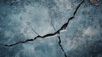 Wall Mural - Cracked Concrete Wall Texture: Dark Grey Grunge Background