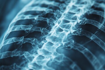 Poster - Detailed view of a human spine highlighting vertebrae and intervertebral discs in a medical context