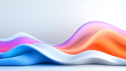 Poster - Abstract colorful wavy shapes, fluid design, vibrant gradient, smooth curves, modern art background.