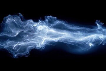 Aufkleber - Swirling blue smoke abstract formation creating a mystical atmosphere in a dark background