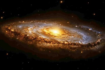 Wall Mural - Stunning spiral galaxy displaying vibrant colors and intricate patterns set against the vastness of space