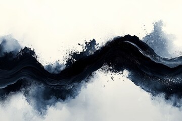Aufkleber - Abstract representation of waves with dark colors blending into light hues in a harmonious flow of art