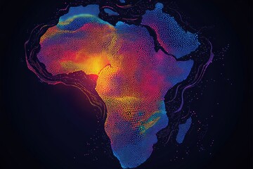 Aufkleber - Colorful abstract representation of Africa highlights its geographical features and rich cultural diversity