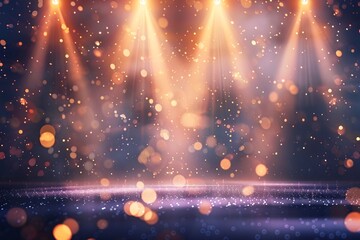 Poster - Stage with spotlights illuminating sparkling floor, evoking a magical ambiance