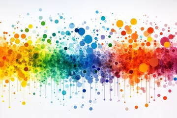 Poster - Colorful abstract artwork showcasing vibrant circles in various shades blending into a rainbow effect