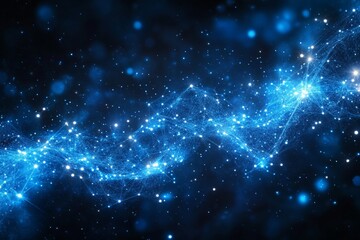 Leinwandbilder - Bright blue cosmic waves illustrate the beauty of space exploration and connection in the universe