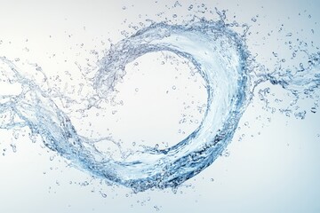 Aufkleber - Elegant water splash creating a circular motion against a soft background