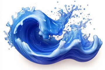 Poster - Dynamic wave splashing with vibrant blue and white tones creates a lively and refreshing visual experience