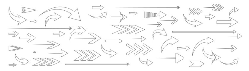 Wall Mural - arrow icon set. colored arrow symbols. arrow of different types. arrow isolated vector graphic eleme