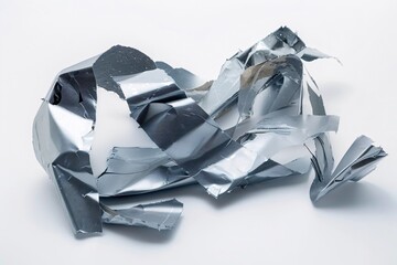 Aufkleber - Abstract textured effect created by folded and wrinkled aluminum foil