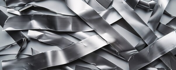 Fototapete - Abstract background created by intertwining crumpled metallic strips