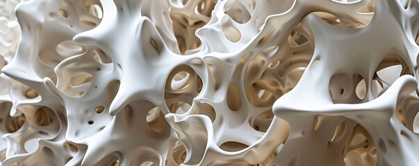 Fototapete - Abstract organic form background showing trabecular bone structure