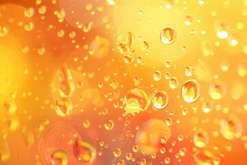 Aufkleber - Abstract pattern of water droplets on an orange surface, adding an intriguing texture