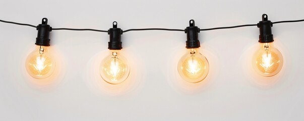 Aufkleber - Glowing retro style light bulbs arranged on a white background
