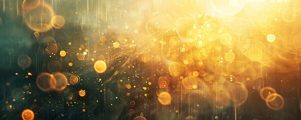 Aufkleber - Golden lights and abstract bokeh background, ideal for festive celebrations