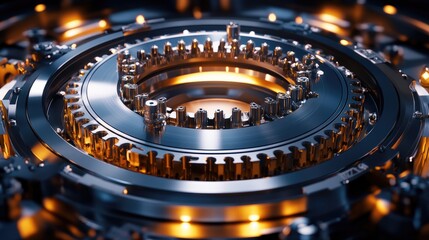Poster - A brightly lit manufacturing facility producing automobile components with high precision.