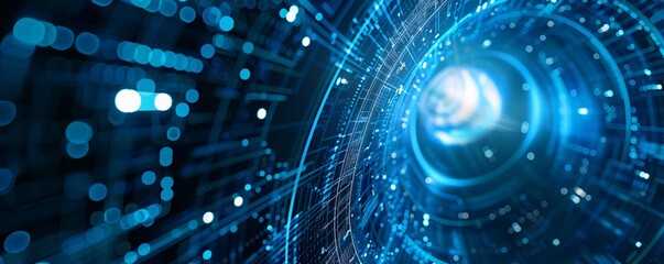 Aufkleber - Digital tunnel effect showcasing rapid data transfer