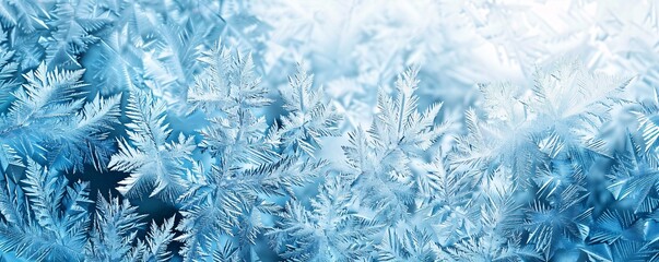 Poster - intricate patterns of beautiful frost forming on a winter window