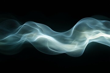 Aufkleber - Ethereal waves of light flowing gracefully in a dark atmosphere during an abstract art exploration