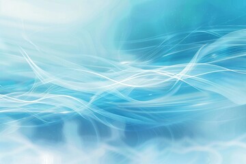 Leinwandbilder - Abstract blue background with wavy lines flowing and glowing, ideal for technology or science related themes