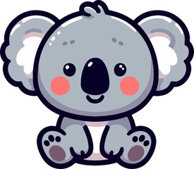 cute cartoon vector koala isolated on the white background 