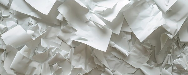 Poster - Chaotic abstract background created by crumpled white paper texture