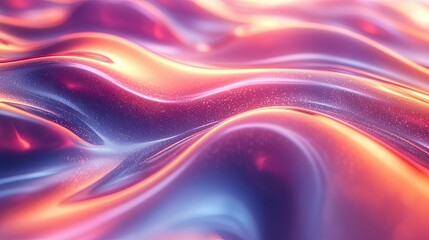 Poster - Abstract Wavy Surface with Pink and Orange Hues