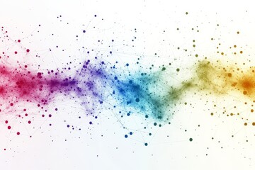 Poster - Colorful abstract wave pattern with dots and lines representing a burst of creativity and energy