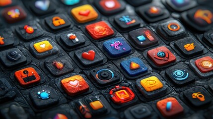 Stone Texture App Icons Digital Design