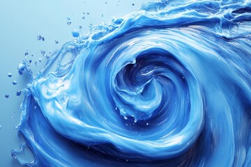 Poster - Swirling blue water creates dynamic patterns in a vibrant display of motion and texture