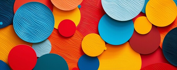 Leinwandbilder - Vibrant circles overlapping with textured abstract background