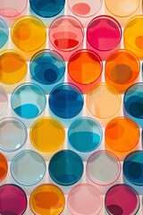 Fototapete - Vibrant translucent circles form a contemporary abstract backdrop with a textured appearance