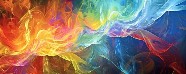 Aufkleber - Abstract smoke creates stunning rainbow background with textured effect