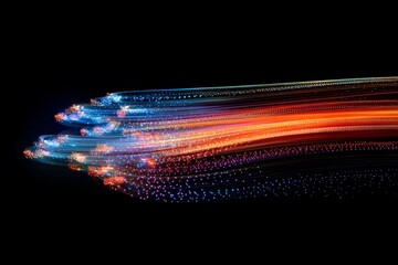 Poster - Colorful light trails create dynamic patterns in the dark during a night celebration event