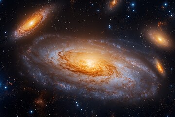 Poster - Exploring the vibrant beauty of distant galaxies in a breathtaking cosmic display