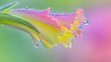 Sticker - Vibrant Dew-Kissed Flower Macro Photography