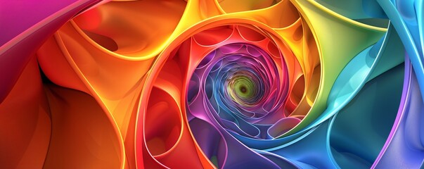 Aufkleber - Vibrant spiral design with an organic touch creating the illusion of depth and motion