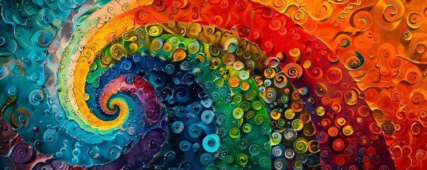 Aufkleber - Energetic and vivid abstract backdrop featuring a swirling design