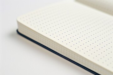 Poster - Dotted page open notebook on a white desk