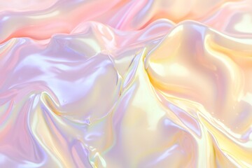 Poster - Smooth, swirling, iridescent pastel colors flow and mix together, creating a mesmerizing abstract pattern with a luxurious, silky texture, perfect for backgrounds and design elements