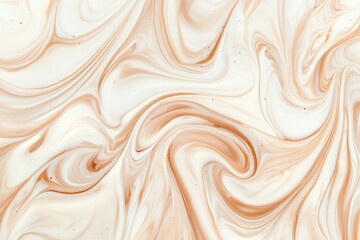 Poster - Beige and brown liquids swirling together, creating an abstract pattern reminiscent of marble, suitable for backgrounds, textures, and design elements