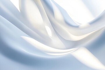 Poster - White and light blue waves creating an abstract background with smooth and elegant curves, perfect for conveying concepts of fluidity, purity, and modernity
