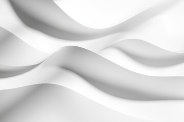 Poster - Smooth white waves create an elegant and modern abstract design, offering a perfect backdrop for minimalist compositions and clean, bright visual presentations