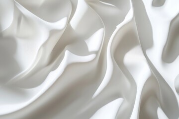 Poster - Luxurious white satin fabric flowing and creating elegant waves and folds, perfect for backgrounds and designs related to fashion, luxury, and elegance