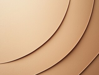 Poster - Smooth beige curved paper or cardboard sheets are overlapping, creating an abstract background with subtle shadows and a minimalist aesthetic, suitable for various design and presentation purposes
