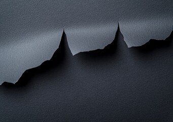 Poster - Torn black textured paper revealing a dark background creates a striking and abstract composition, offering ample copy space for various design needs and artistic expressions
