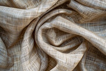 Poster - Create an abstract background for your design with waves of beige linen fabric