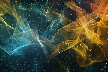 Aufkleber - Colorful wavy pattern abstract background with light particles